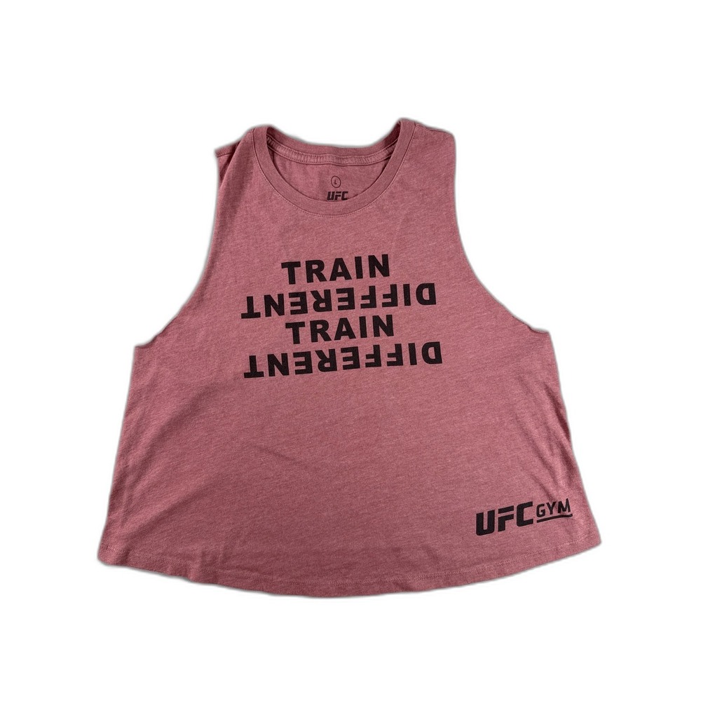 UFC Gym Tank Top Mens L Red Cotton Blend Sleeveless Graphic Print Crewneck Black